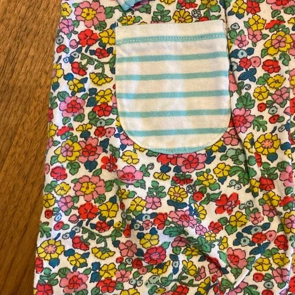 Mini Boden Stripes and Floral Long Sleeve 100% cotton Dress 12-18m - Picture 2 of 5